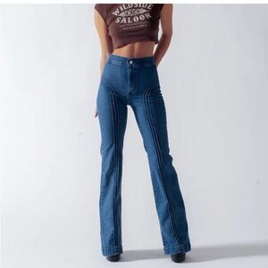 REVICE ROLLER GIRL FLARES (BLUE CLUE WASH) size 24 AA15